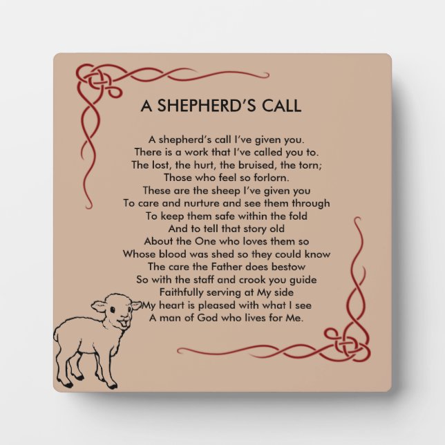 Plaque d'appréciation du pasteur (Devant)