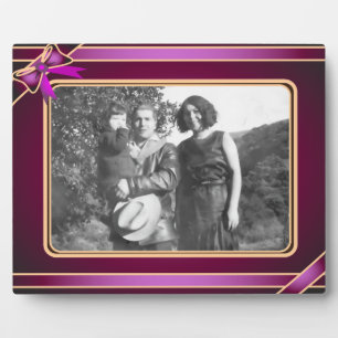 Plaque d'art violet au ruban