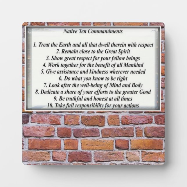 Plaque de 10 commandements natifs avec Easel (Devant)