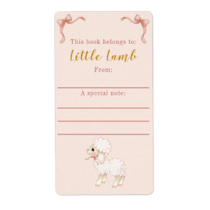 Plaque de Baby shower de l'agneau de garçon rose d