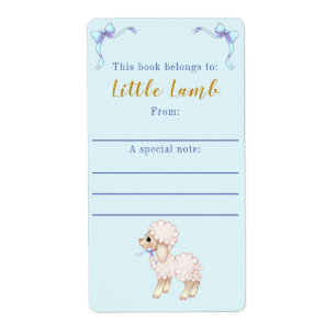 Plaque de Baby shower pour agneau de garçon bleu d