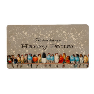 Plaque de bibliothèque personnelle pour oiseaux vi