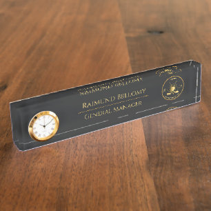 Plaque de bureau Clubs de Golf Gold