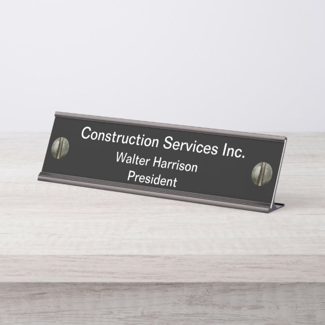Plaque de bureau d'entreprise de construction (Devant)