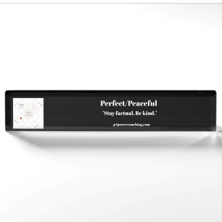 Plaque de bureau en acrylique noir parfait/peacefu