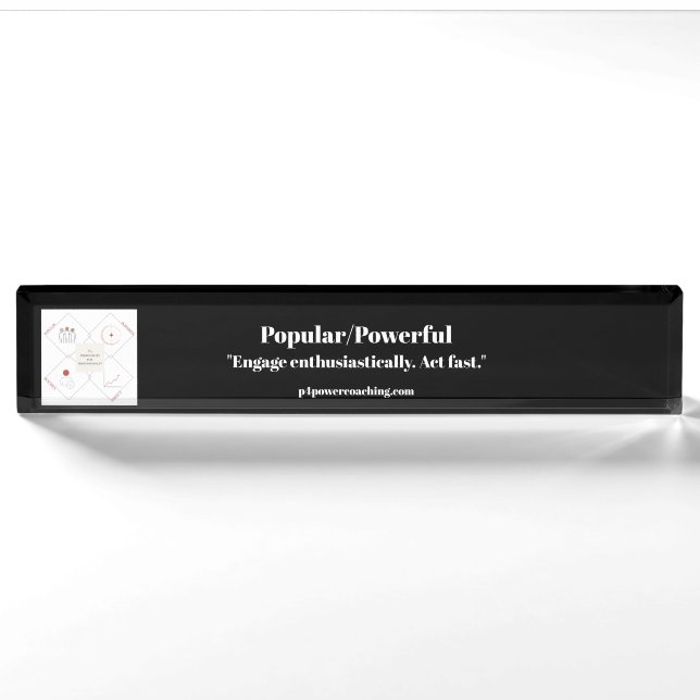 Plaque de bureau en acrylique noir populaire/puiss (Devant)