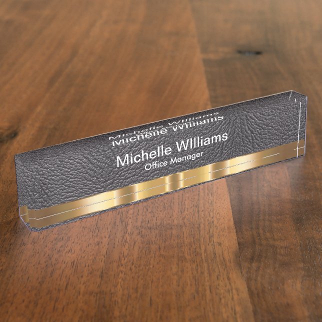 Plaque de bureau en cuir pour cadeau d'entreprise  (Taille)