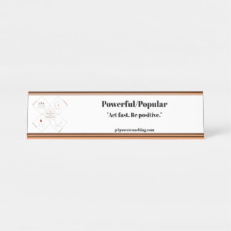Plaque de bureau en or rose Puissant/Populaire