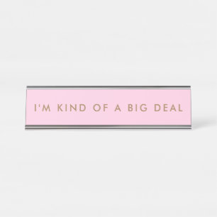 Plaque de bureau minimaliste moderne rose unique