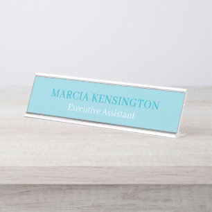 Plaque de bureau moderne professionnel bleu aqua c