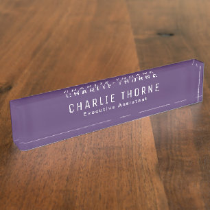 Plaque de bureau personnalisée avec nom et titre