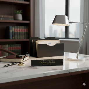 Plaque de bureau personnalisée pour avocat noir Pr