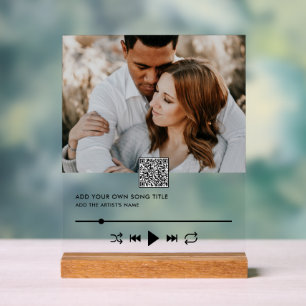 Plaque de chanson personnalisée Code QR de photo L