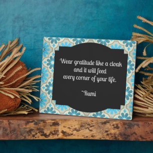 Plaque de citation de remerciement Rumi