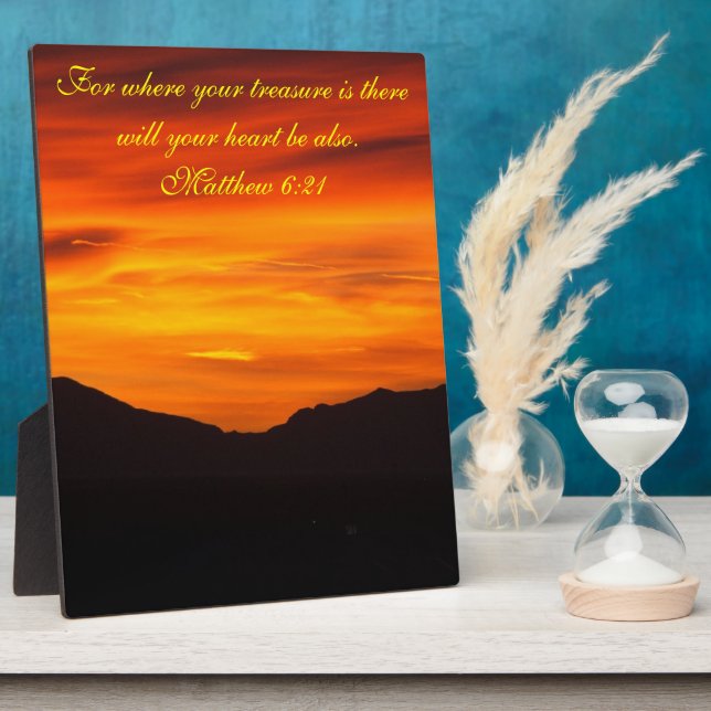 Plaque de coucher du soleil du verset biblique (Côté)