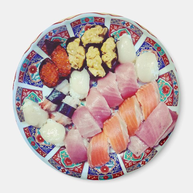 Plaque de délicieux Sushi Refrigerator Magnet (Devant)
