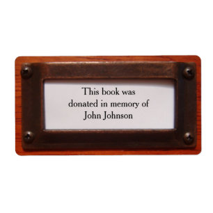 Plaque de don de livre
