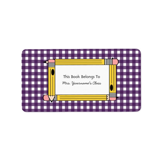 Plaque de Étiquette de livres scolaires Pois et cr (Devant)