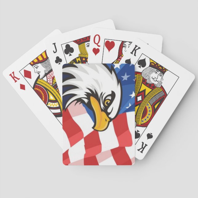 Plaque de Jeu de cartes American Flag/Eagle (dos)