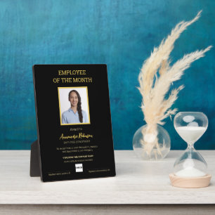 Plaque de l'employé du mois portant le logo photo