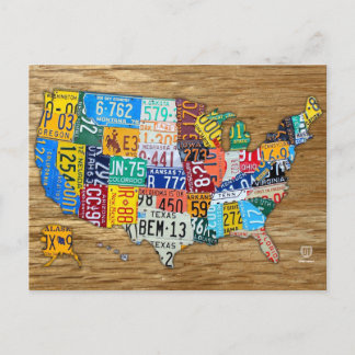 Plaque de licence Carte des États-Unis Voyager dan