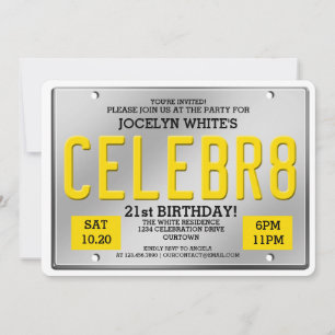 Plaque de licence Invitations d'anniversaire