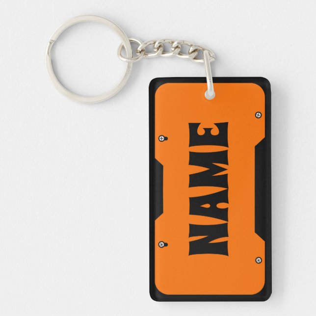 Plaque de licence Orange Personnalisable (Devant)