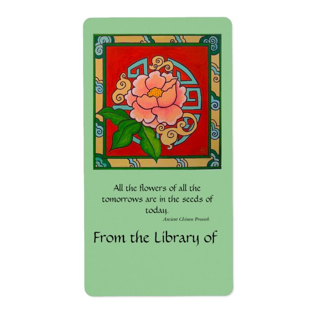 Plaque de livre de pivoate chinoise (Devant)