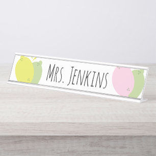 Plaque de nom de bureau des enseignants de fruits