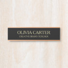 Plaque de nom de bureau en or noir moderne profess