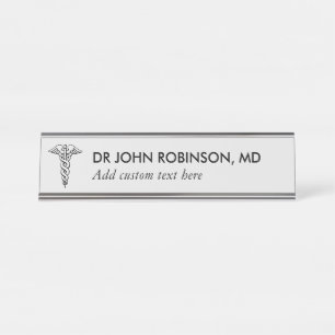PLAQUE DE NOM DE BUREAU MÉDICALE PERSONNALISÉE