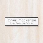 Plaque de nom de la porte blanche simple et modern