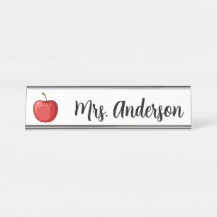 Plaque de nom de l'enseignant personnalisé Red App