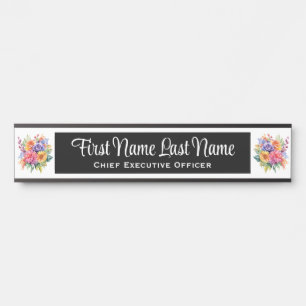 Plaque de nom de porte de bureau Fleurs de printem