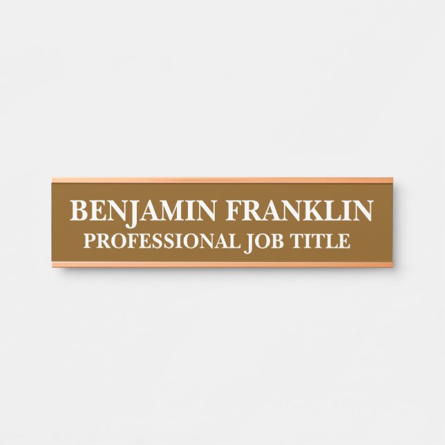 Plaque de nom de porte de bureau professionnel mod (Devant)