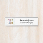 Plaque de nom de porte interchangeable avec logo n