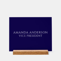 Plaque de nom de vice-président bleu élégant