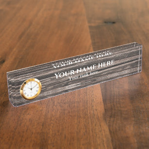 Plaque de nom du bureau d'affaires Rustic Wood