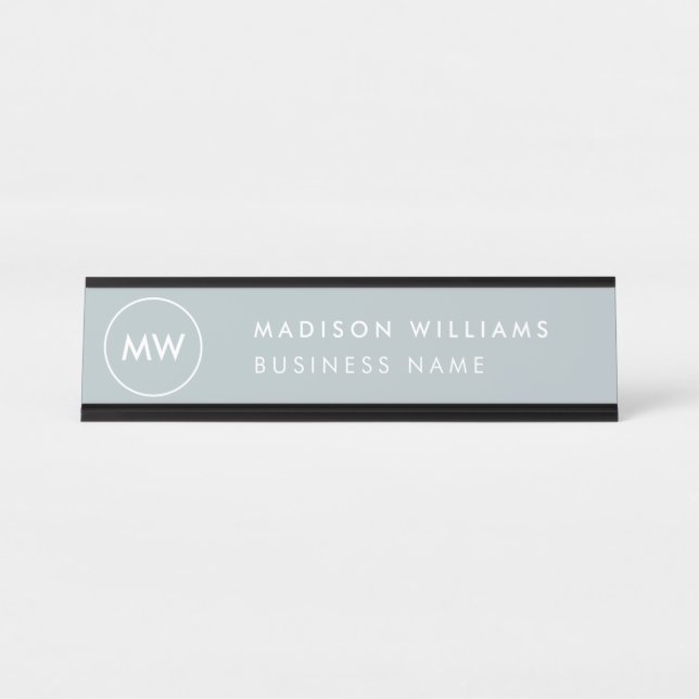 Plaque de nom du bureau de monogramme du client (Devant)