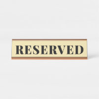 Plaque de nom du bureau de réserve jaune givré