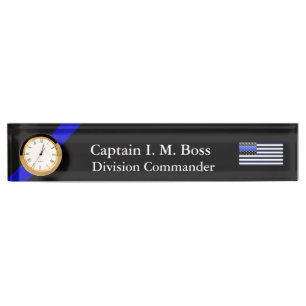 Plaque de nom du bureau d'indicateur de ligne bleu