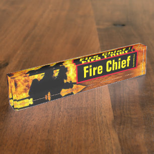 Plaque de nom du bureau du chef d'incendie