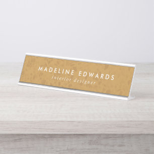 Plaque de nom du bureau personnalisé Modern Gold T