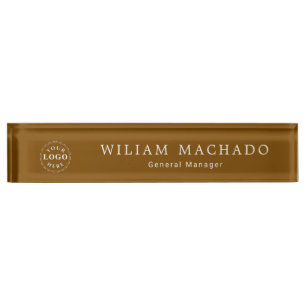 Plaque de nom marron personnalisée pour profession