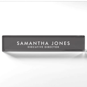 Plaque de nom minimaliste moderne Exective Desk