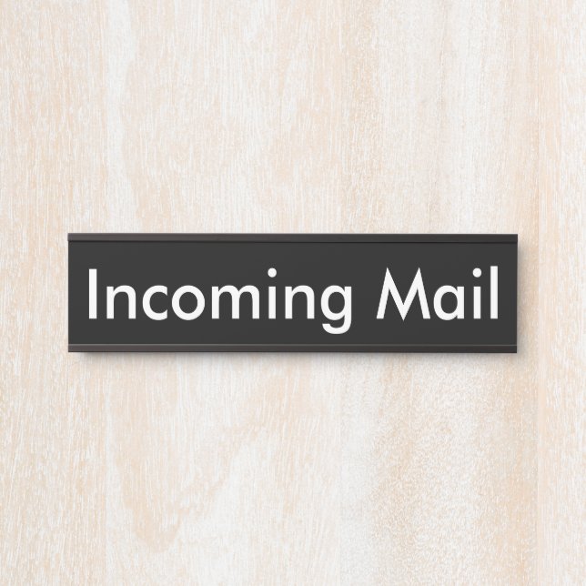 Plaque de nom noir du courrier entrant (Devant)