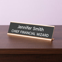 Plaque de nom personnalisée de Magicien financier