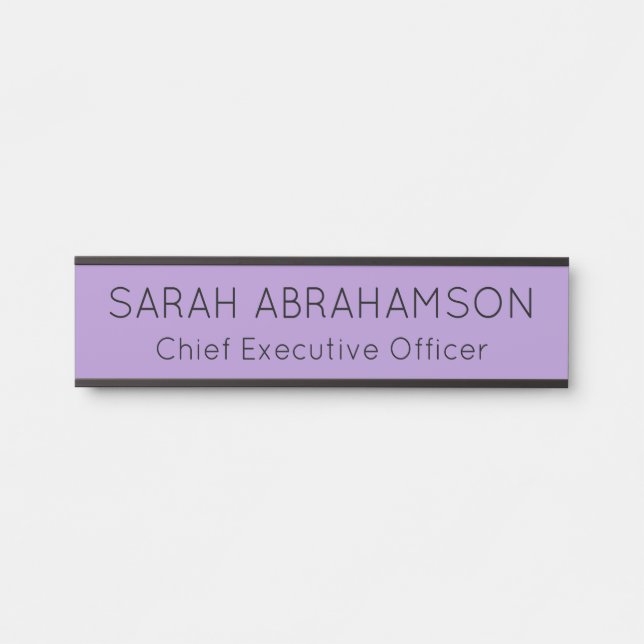 Plaque de nom pourpre Lavendar simple - Panneau po (Devant)