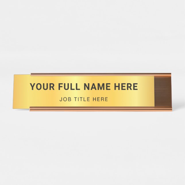 Plaque de nom professionnel personnalisée avec lig (Devant)