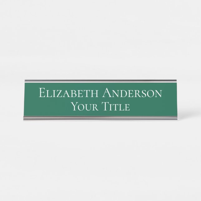 Plaque de nom vert simple Hunter (Devant)